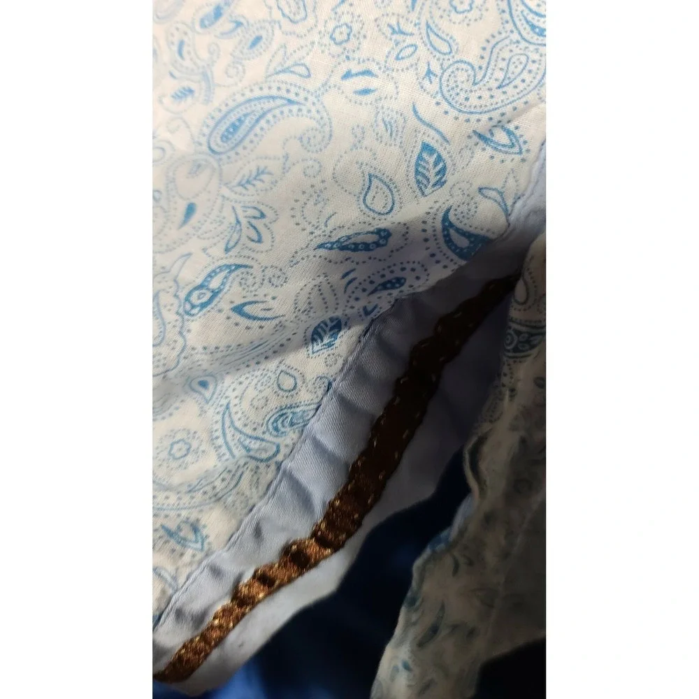 BESPOKE Mens Paisley Navy Blue Button Up Dress Shirt Size Medium @15 fitted - Picture 5 of 12